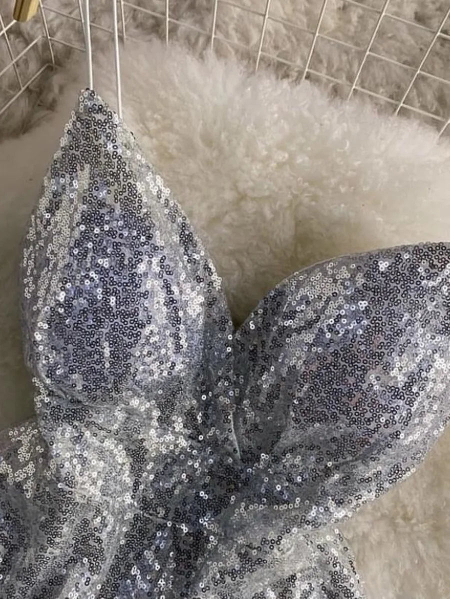 Serena Sequined Skater Dress Periwinkley Shop