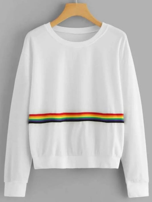 Rainbow Tape Drop Shoulder sweatshirt Periwinkley Shop