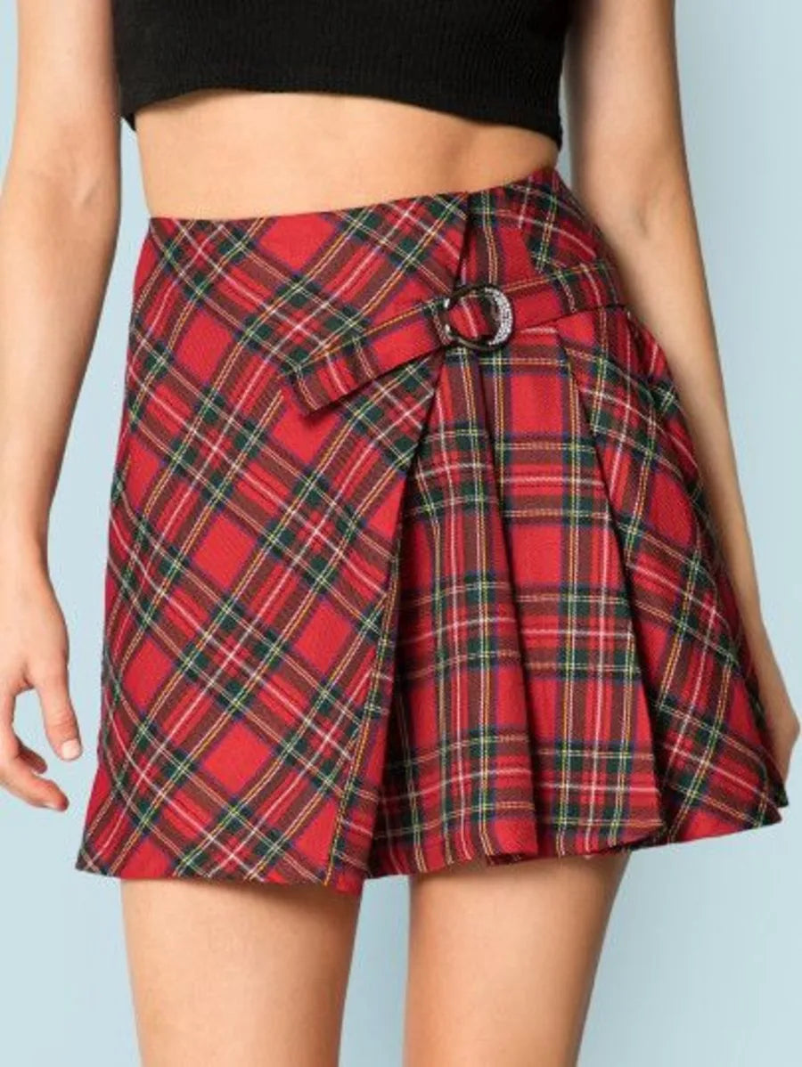 zipper back plaid skirt Periwinkley Shop