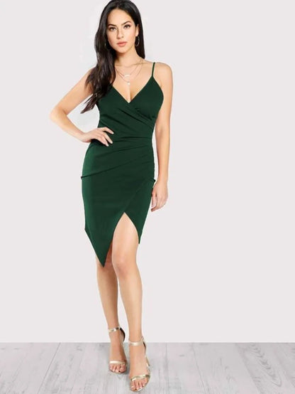 Ruched Wrap Cami Dress Periwinkley Shop
