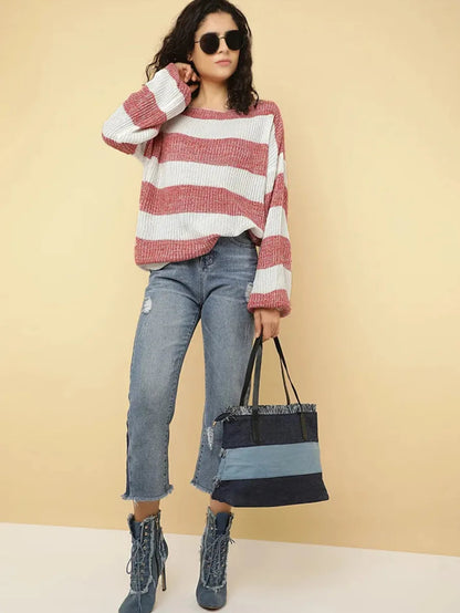 Felt Cute Might Disappear Red Striped Jumper Periwinkley Shop