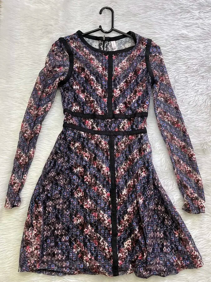 zip back skater lace dress Periwinkley Shop