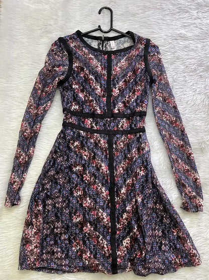 zip back skater lace dress Periwinkley Shop