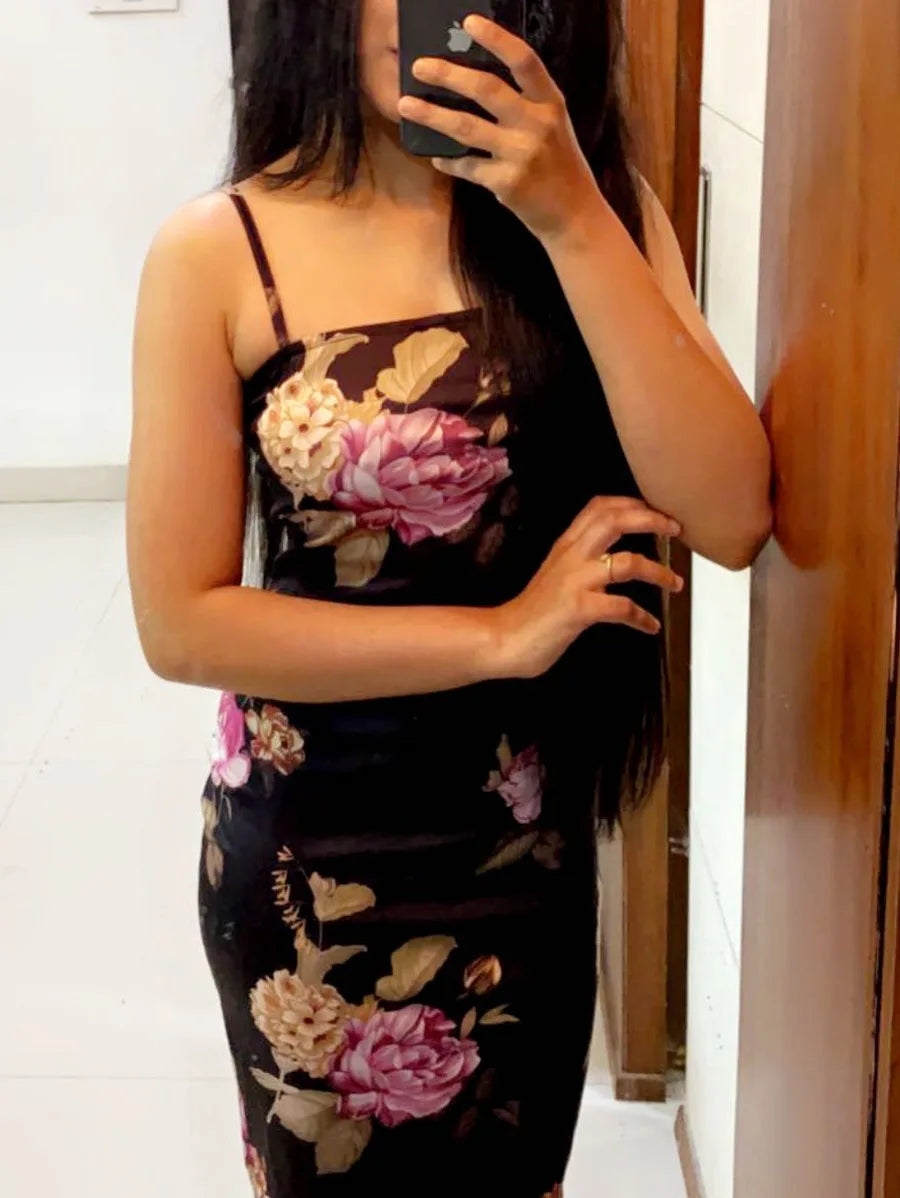 Floral Print Cami Midaxi Dress Periwinkley Shop