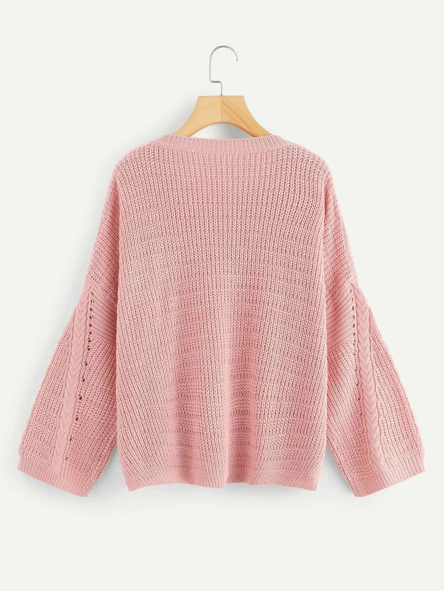 wide sleeve cable knit sweater Periwinkley Shop