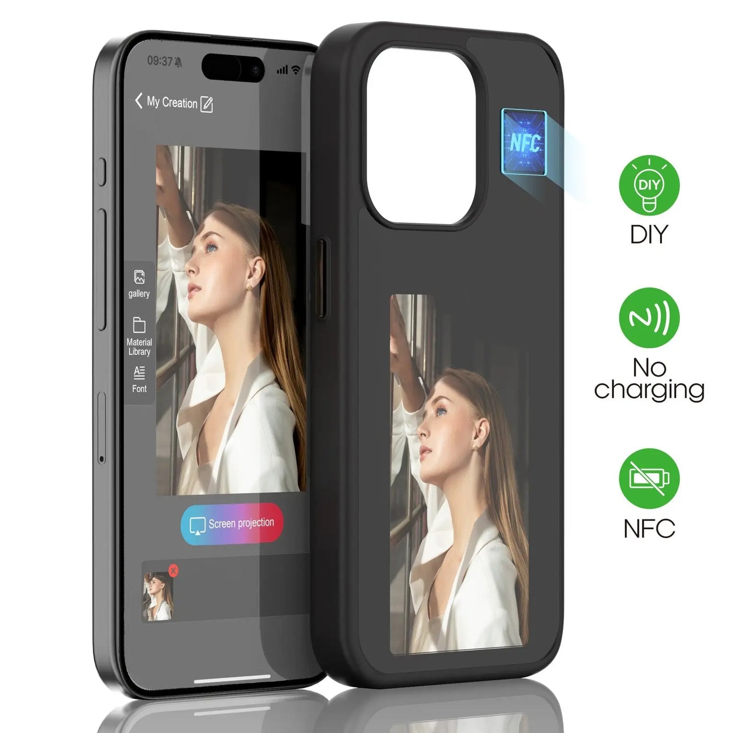 High end DIY screen projection phone case For iphone Periwinkley Shop