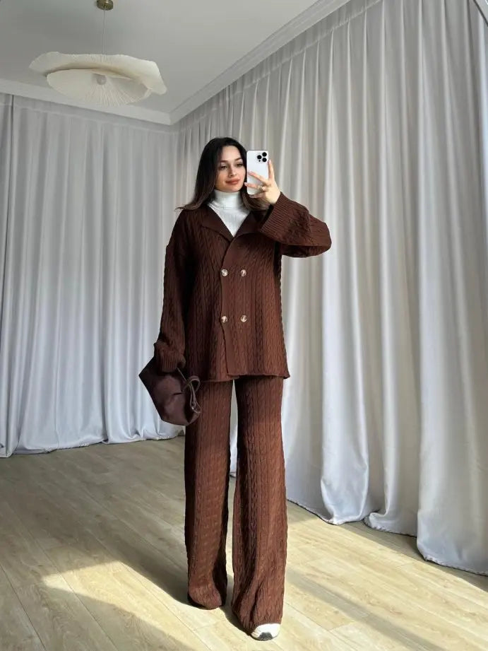 Winter Grace Cable-Knit Co-Ord - Periwinkley Shop