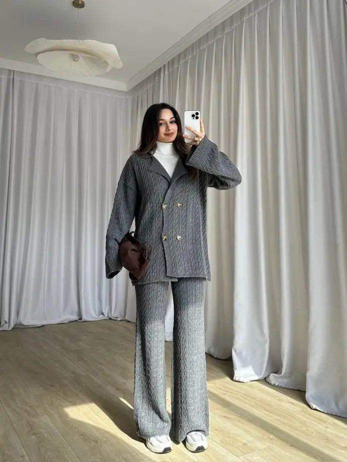 Winter Grace Cable-Knit Co-Ord - Periwinkley Shop