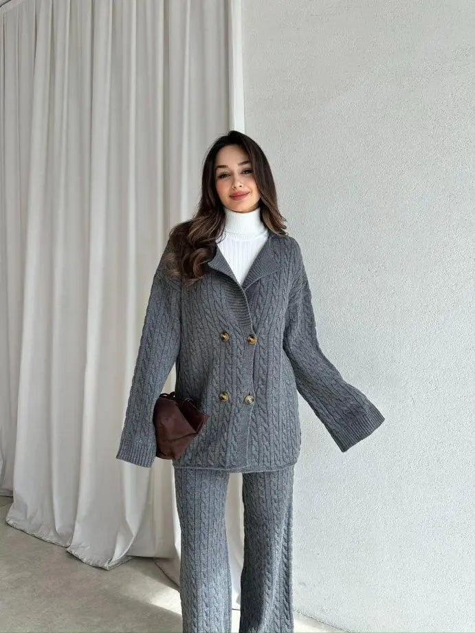 Winter Grace Cable-Knit Co-Ord - Periwinkley Shop