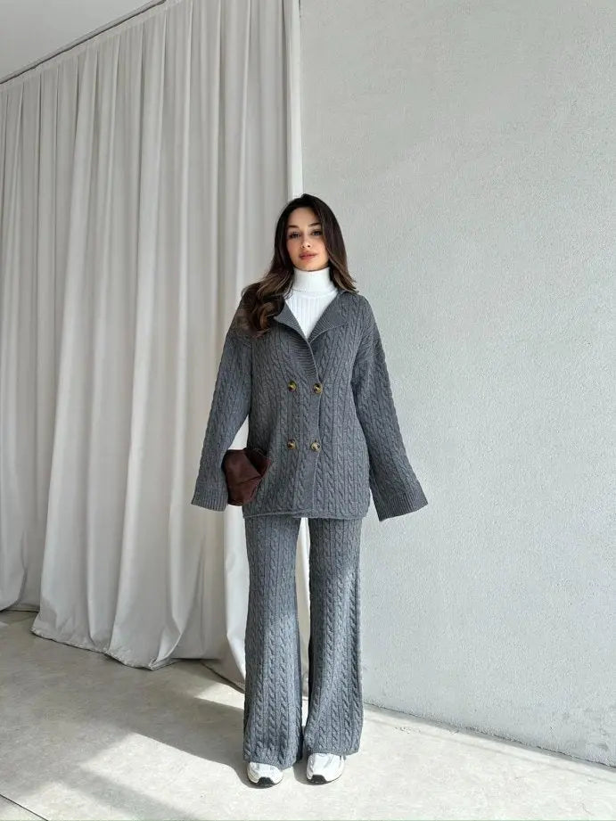 Winter Grace Cable-Knit Co-Ord - Periwinkley Shop