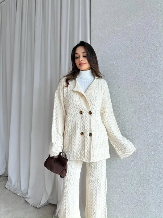 Winter Grace Cable-Knit Co-Ord - Periwinkley Shop