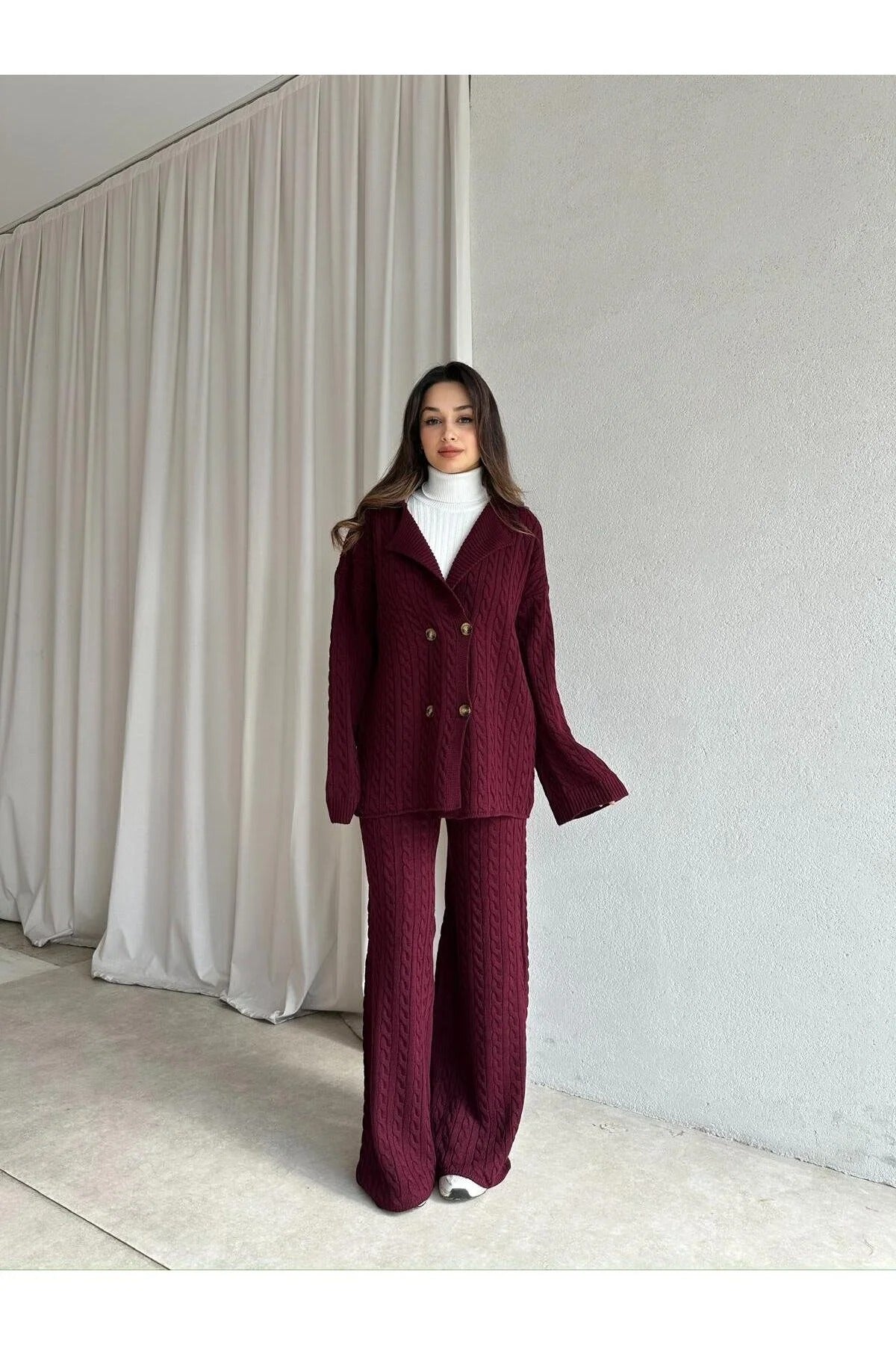 Winter Grace Cable-Knit Co-Ord - Periwinkley Shop