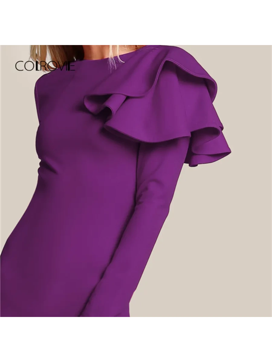 RUFFLE SLEEVE BODYCON DRESS Periwinkley Shop