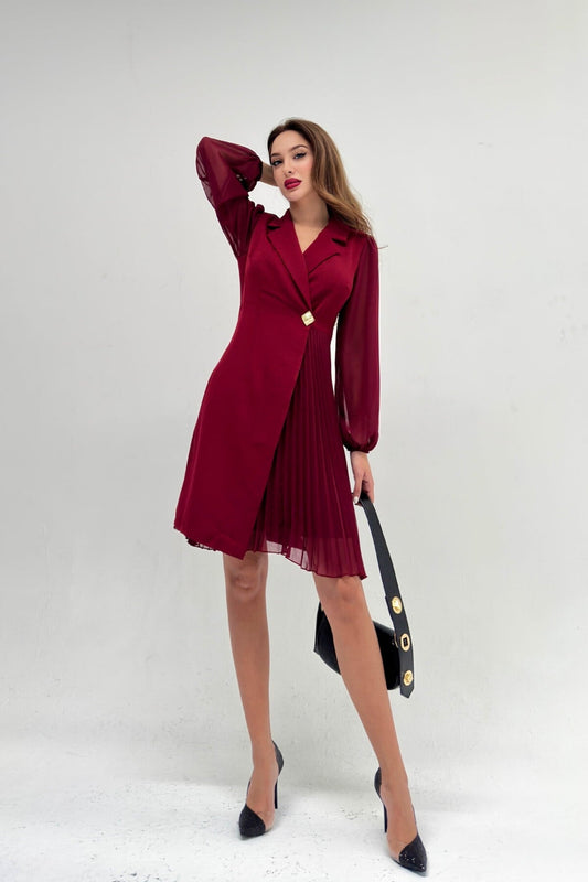 Natalie Trending Party Wear Dress- Burgundy Periwinkley Shop