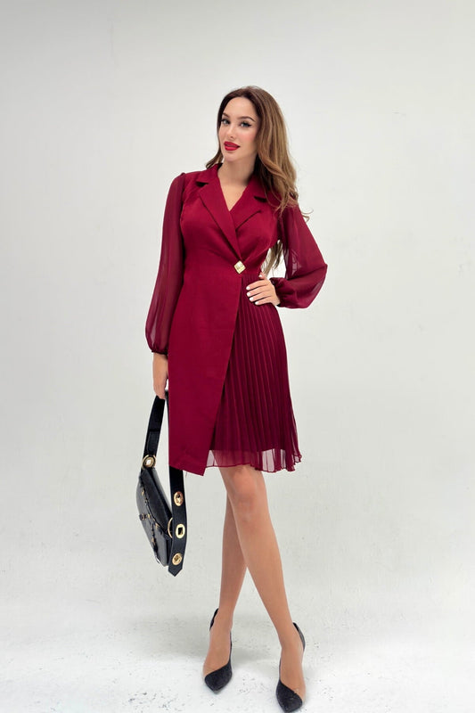 Natalie Trending Party Wear Dress- Burgundy Periwinkley Shop