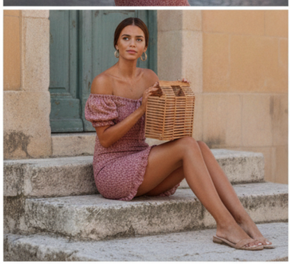 Rosé Bloom Smocked Dress