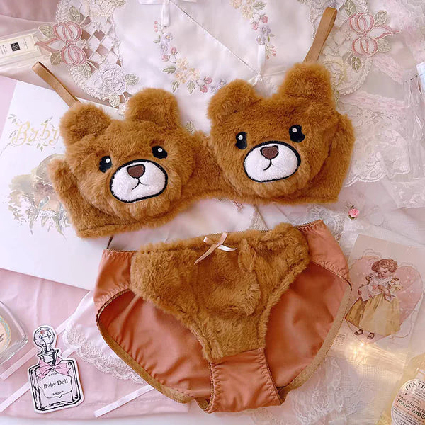 Fuzzy Teddy Lingerie Set Periwinkley Shop