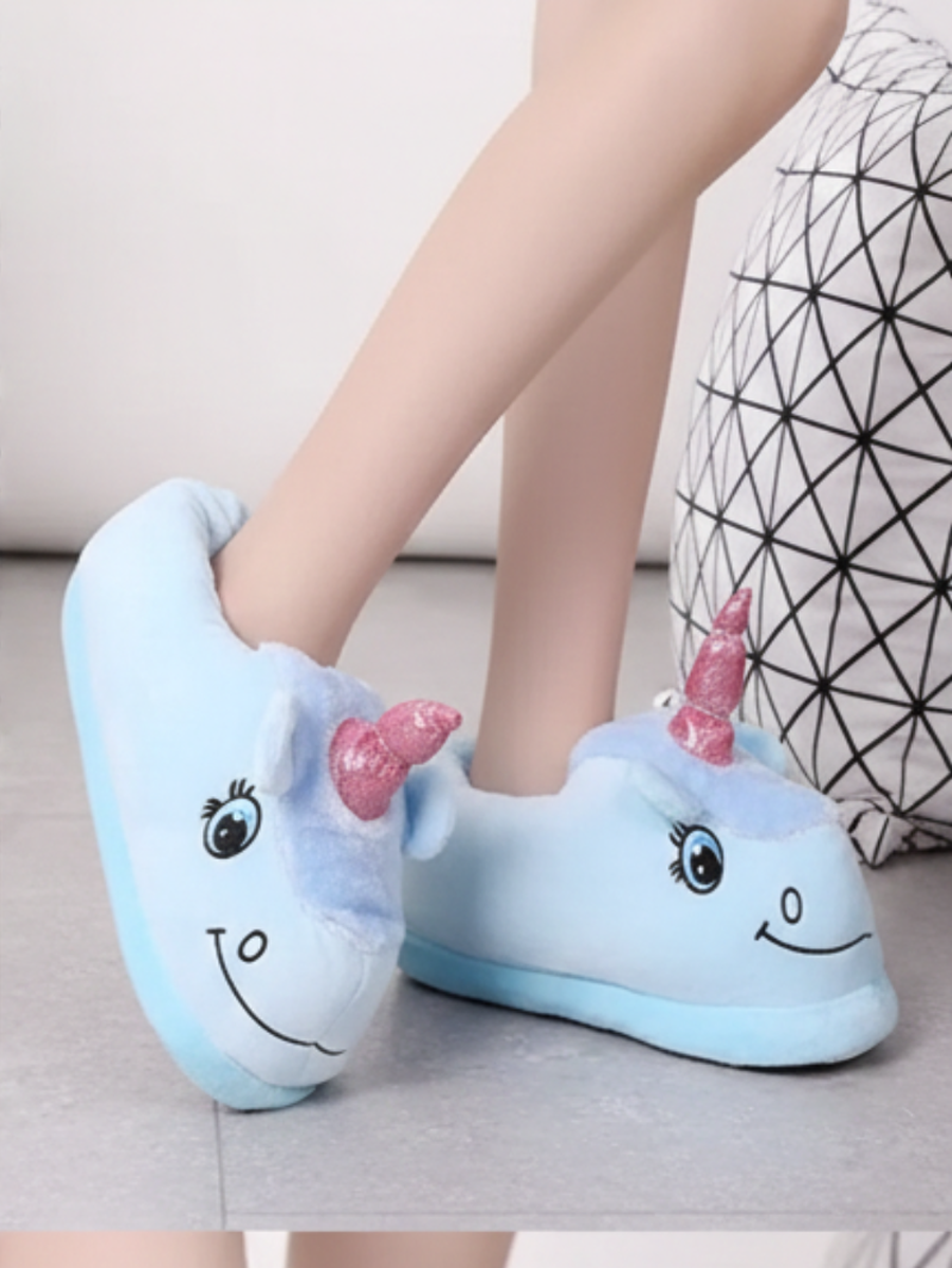 Indoor Slippers Plush  Unicorn Slippers