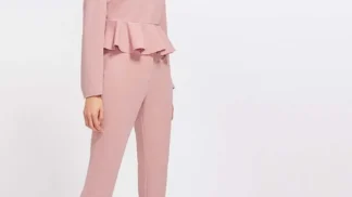 Bell Sleeve Peplum Top And  Ruffle Pants Set