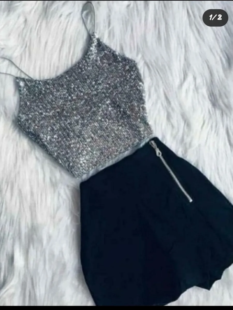 Sequin top and skirt - Periwinkley Shop