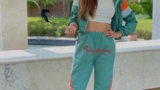 Zip Up Color Block Jacket & Pants Set